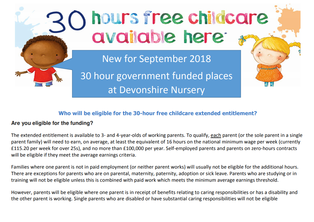 Full Time Funded Nursery Places